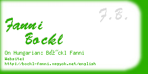 fanni bockl business card